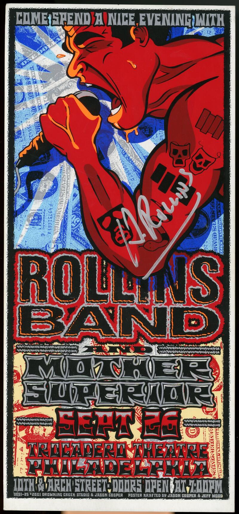 Henry Rollins Singer Signed Autographed Rollins Band Ticket JSA Authentic Image 1
