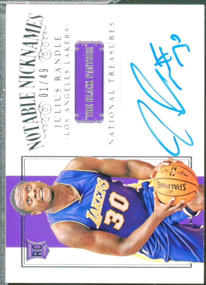 Julius Randle 2014-15 National Treasures Notable Nicknames Autograph 1/49 #NNJR  Image 1