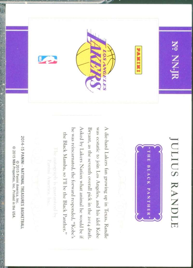 Julius Randle 2014-15 National Treasures Notable Nicknames Autograph 1/49 #NNJR  Image 2