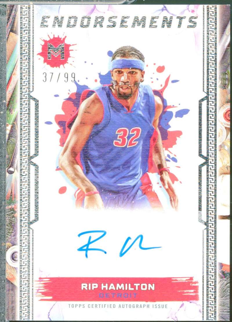 Rip Hamilton Card 2023-24 Topps Motif Endorsements Autograph /99 #MERH  Image 1