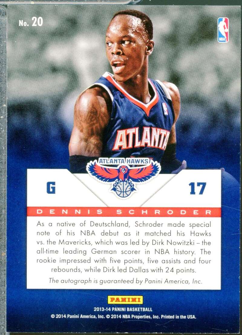 Dennis Schroder Rookie Card 2013-14 Panini First Impressions Autographs #20  Image 2