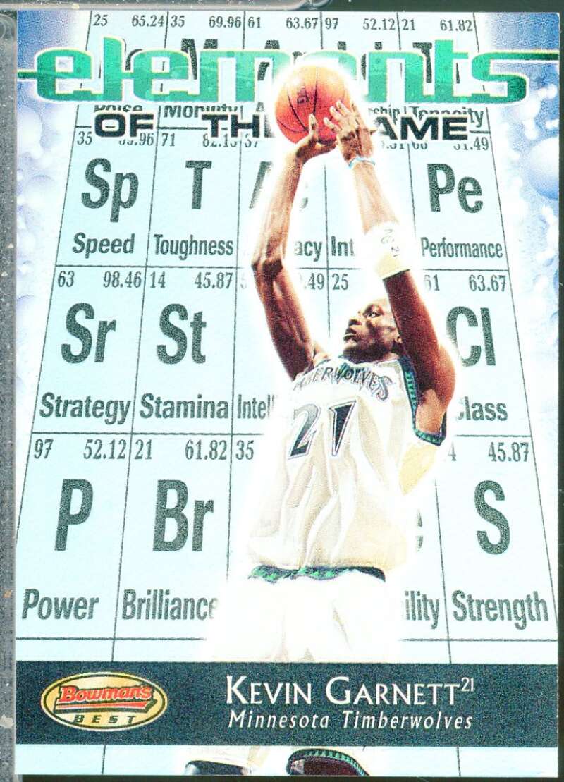 Kevin Garnett Card 2000-01 Bowman's Best Elements of the Game #EG5  Image 1