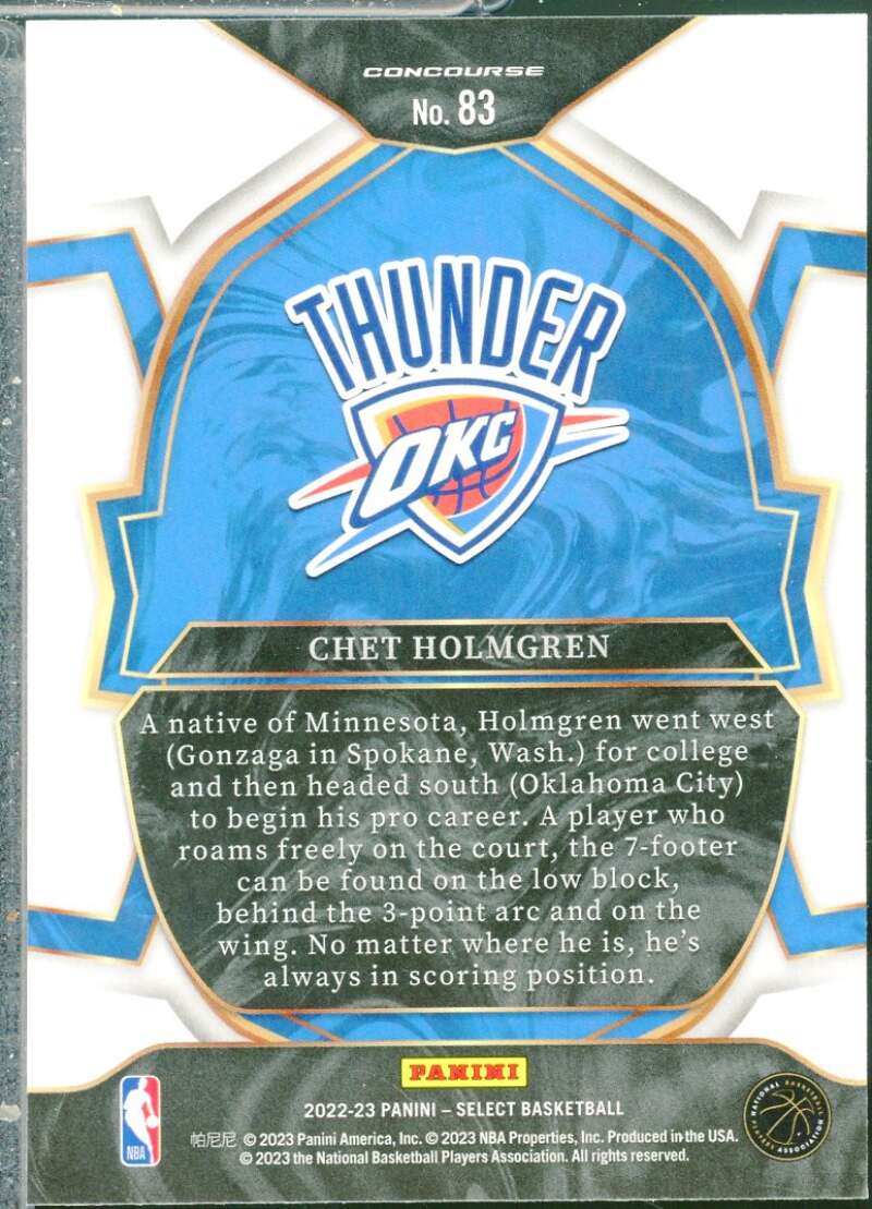 Chet Holmgren Rookie Card 2022-23 Select Blue #83  Image 2
