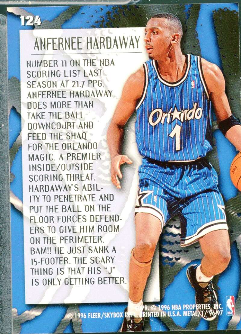 Anfernee Hardaway Card 1996-97 Metal Metallized #124 –