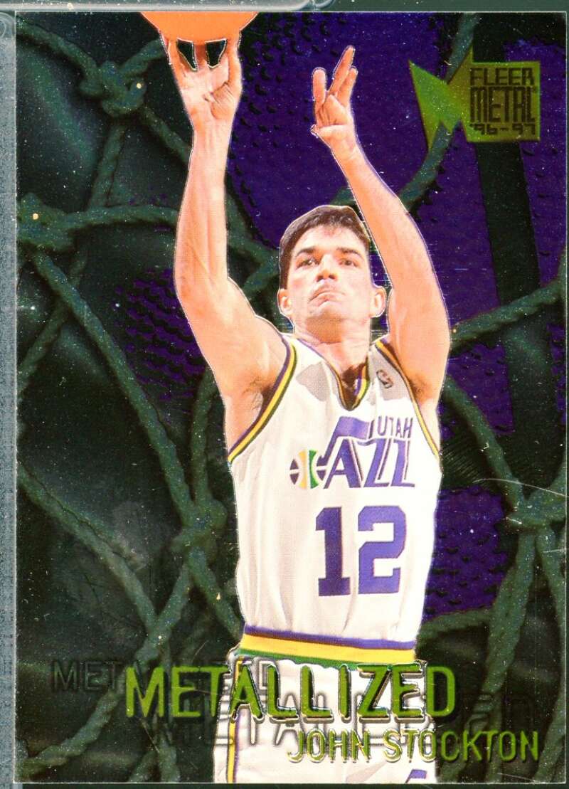 John Stockton Card 1996-97 Metal Metallized #133  Image 1