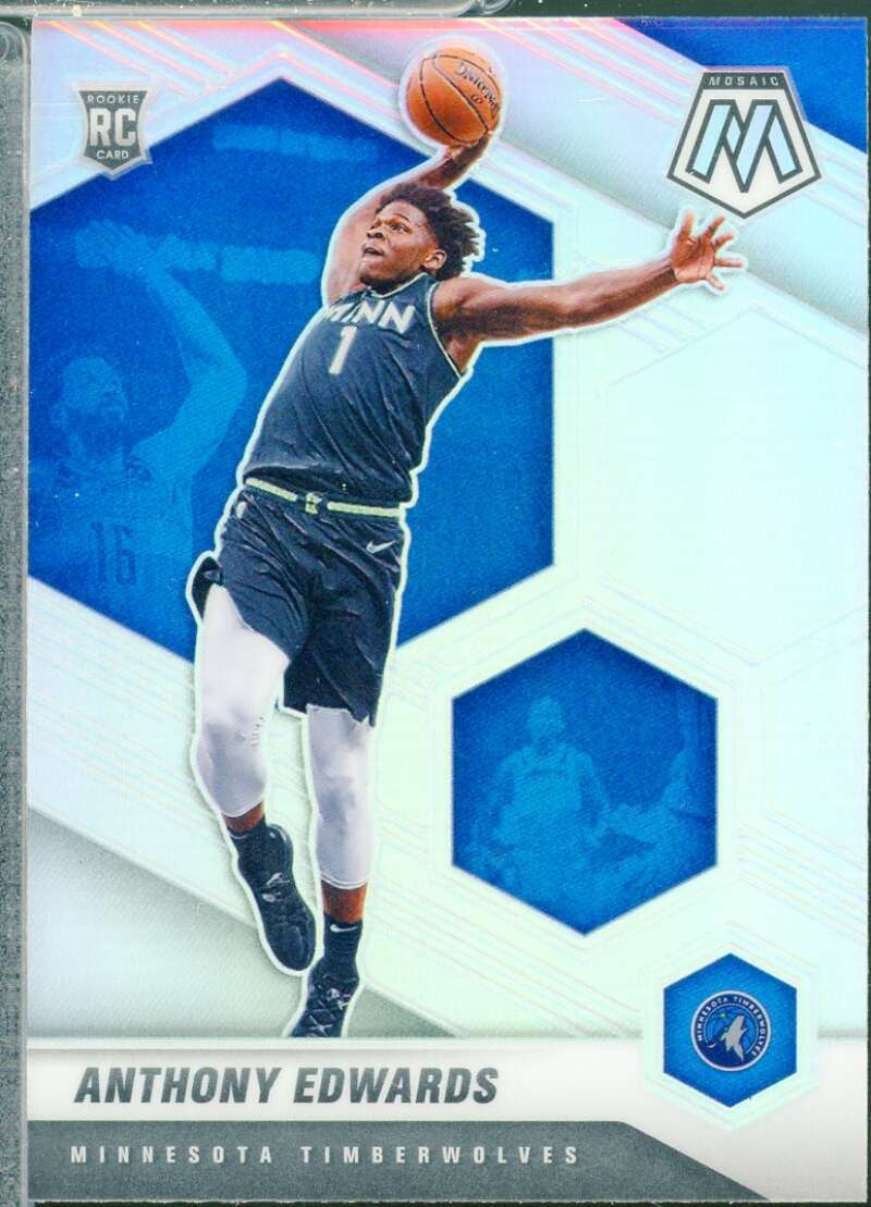 Anthony Edwards Rookie Card 2020-21 Panini Mosaic Silver #201  Image 1