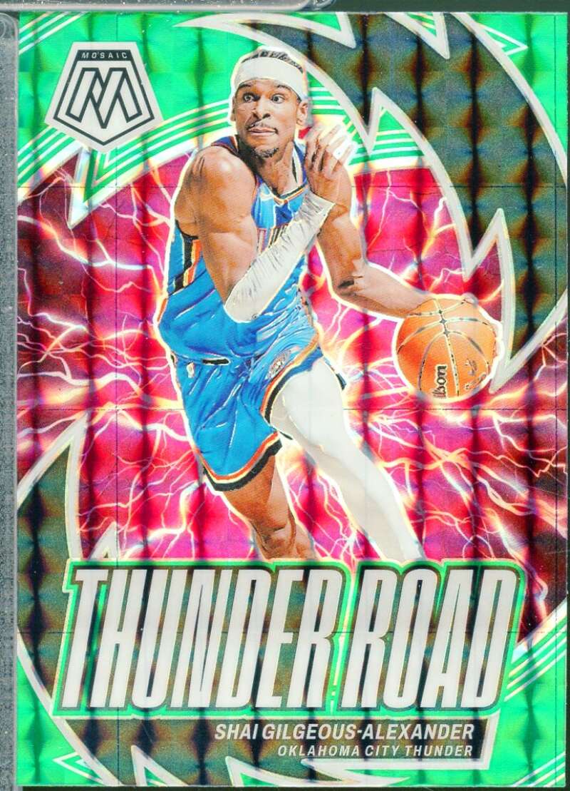 Shai Gilgeous-Alexander Card 2023-24 Panini Mosaic Thunder Road Mosaic Green #4  Image 1