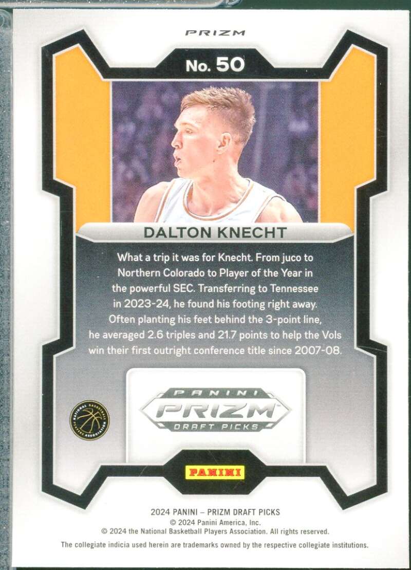 Dalton Knecht Rookie 2024-25 Panini Prizm Draft Picks Prizms Orange Ice #50  Image 2