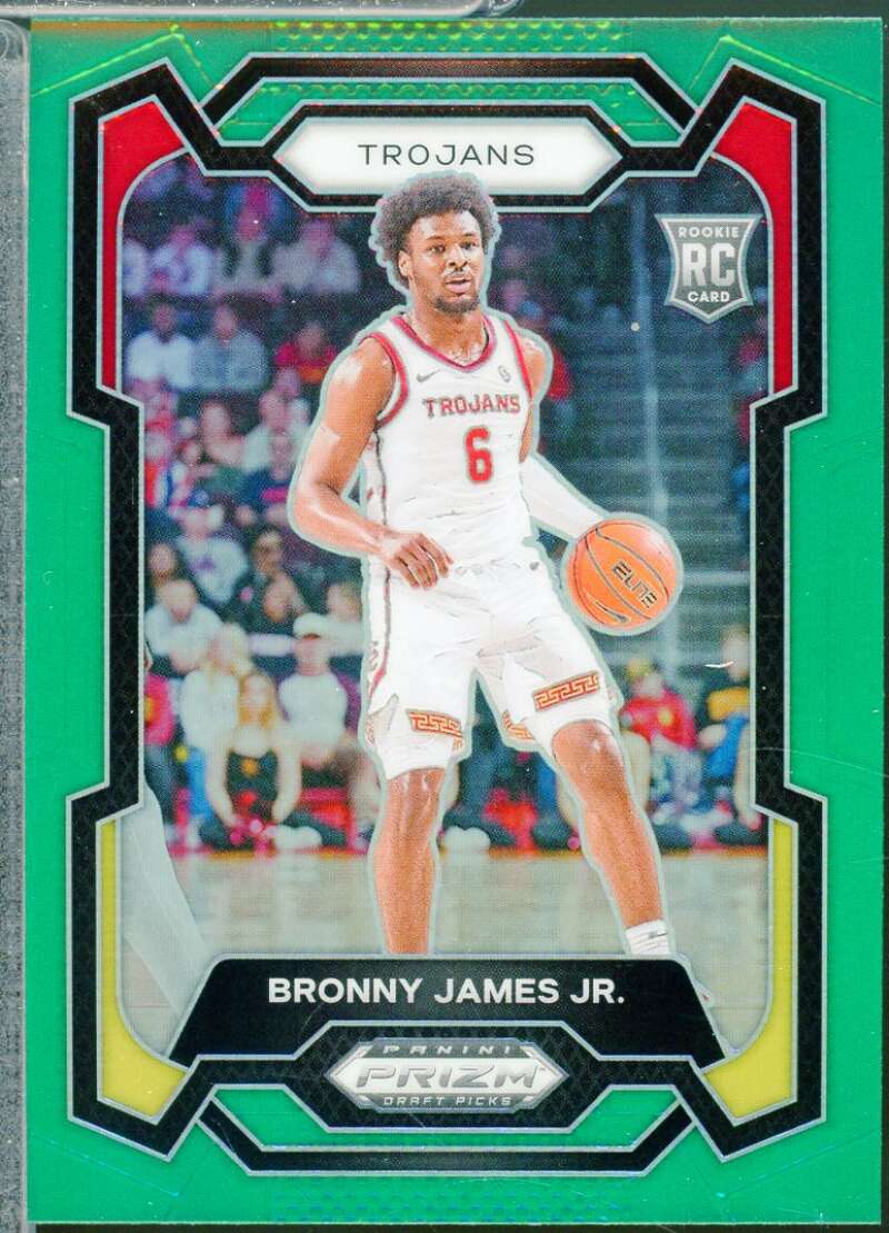 Bronny James Jr. Rookie Card 2024-25 Panini Prizm Draft Picks Prizms Green #86  Image 1