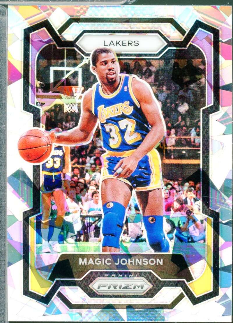 Magic Johnson Card 2023-24 Panini Prizm Prizms Ice #185  Image 1