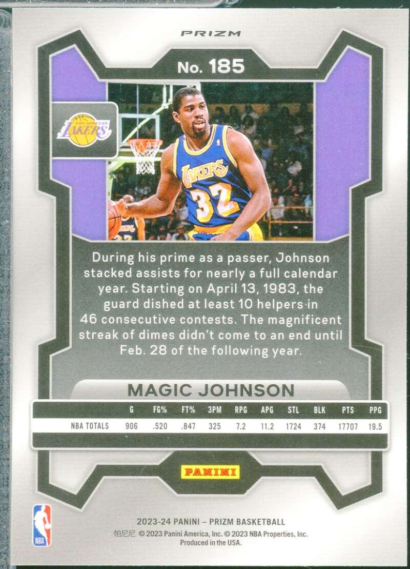 Magic Johnson Card 2023-24 Panini Prizm Prizms Ice #185  Image 2