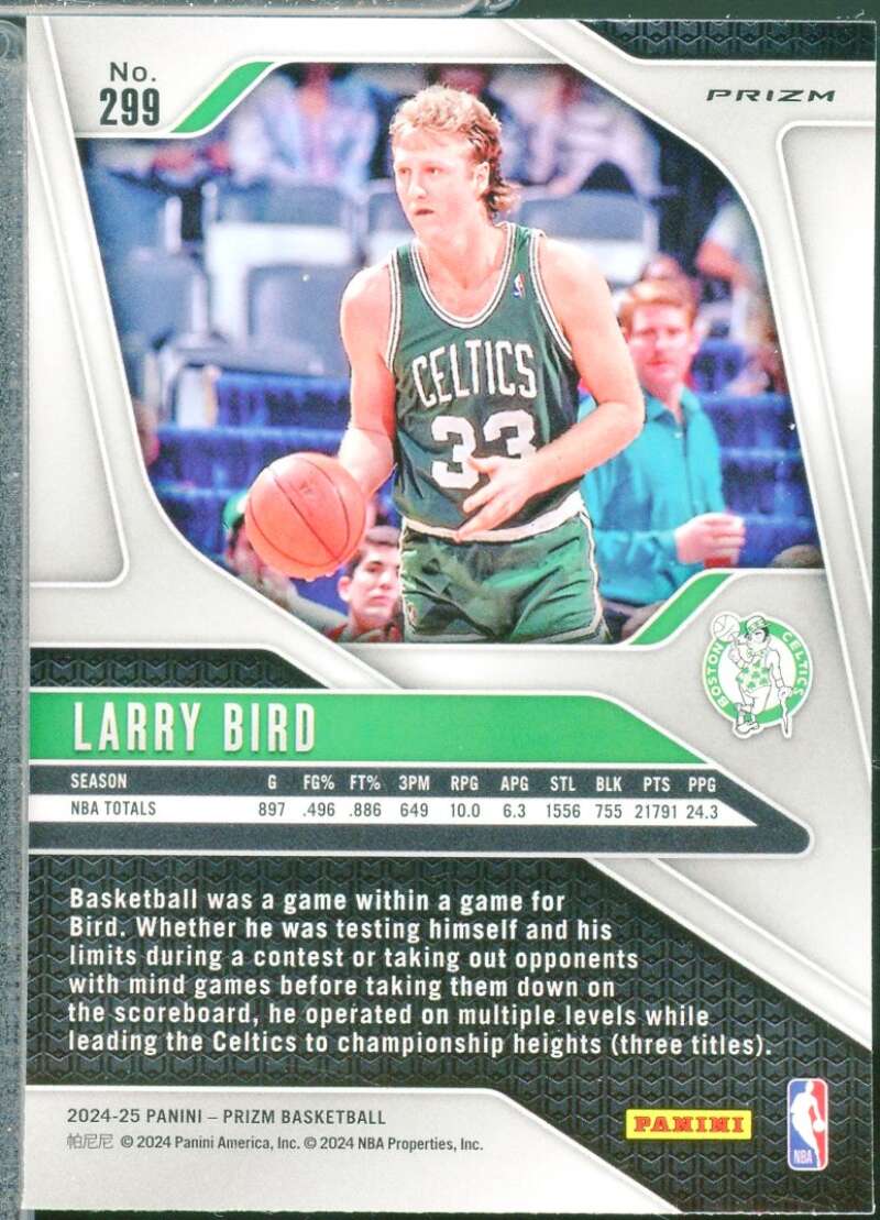 Larry Bird Card 2024-25 Panini Prizm Prizms Silver #299  Image 2