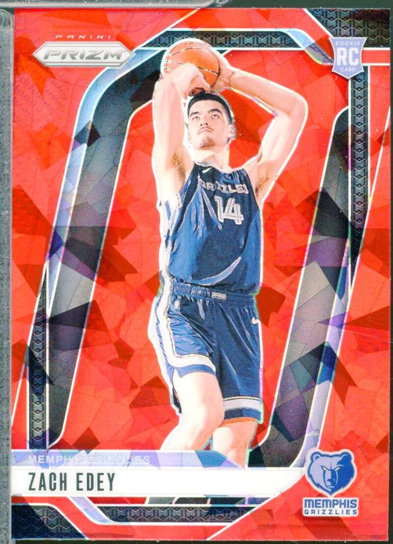Zach Edey Rookie Card 2024-25 Panini Prizm Prizms Red Ice #249  Image 1