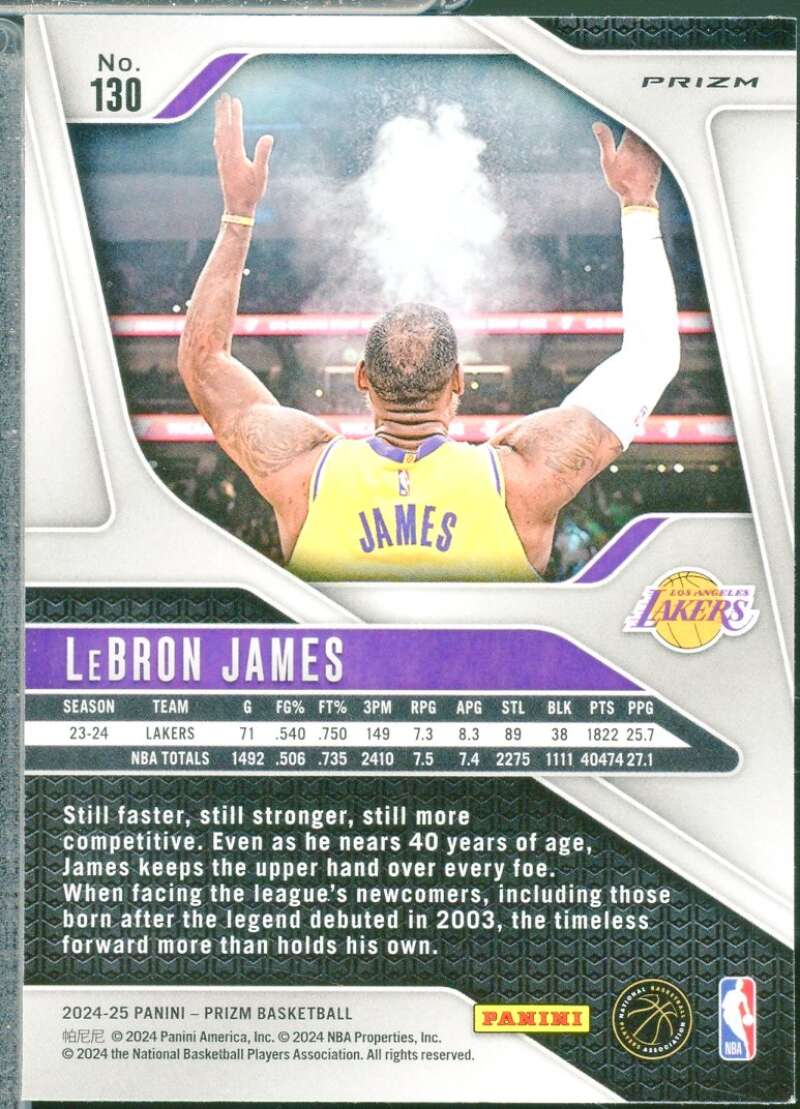 LeBron James Card 2024-25 Panini Prizm Prizms Pink Ice #130  Image 2