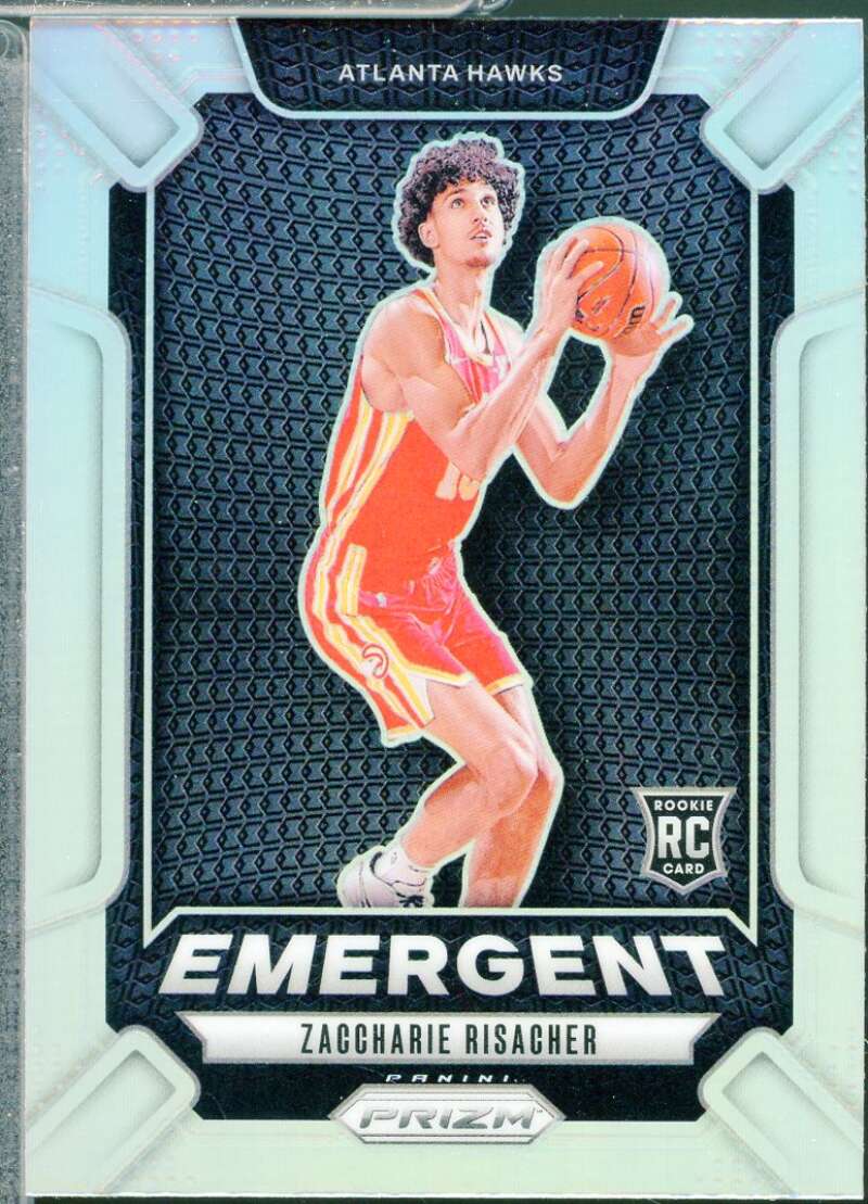 Zaccharie Risacher Rookie Card 2024-25 Panini Prizm Emergent Prizms Silver #6  Image 1