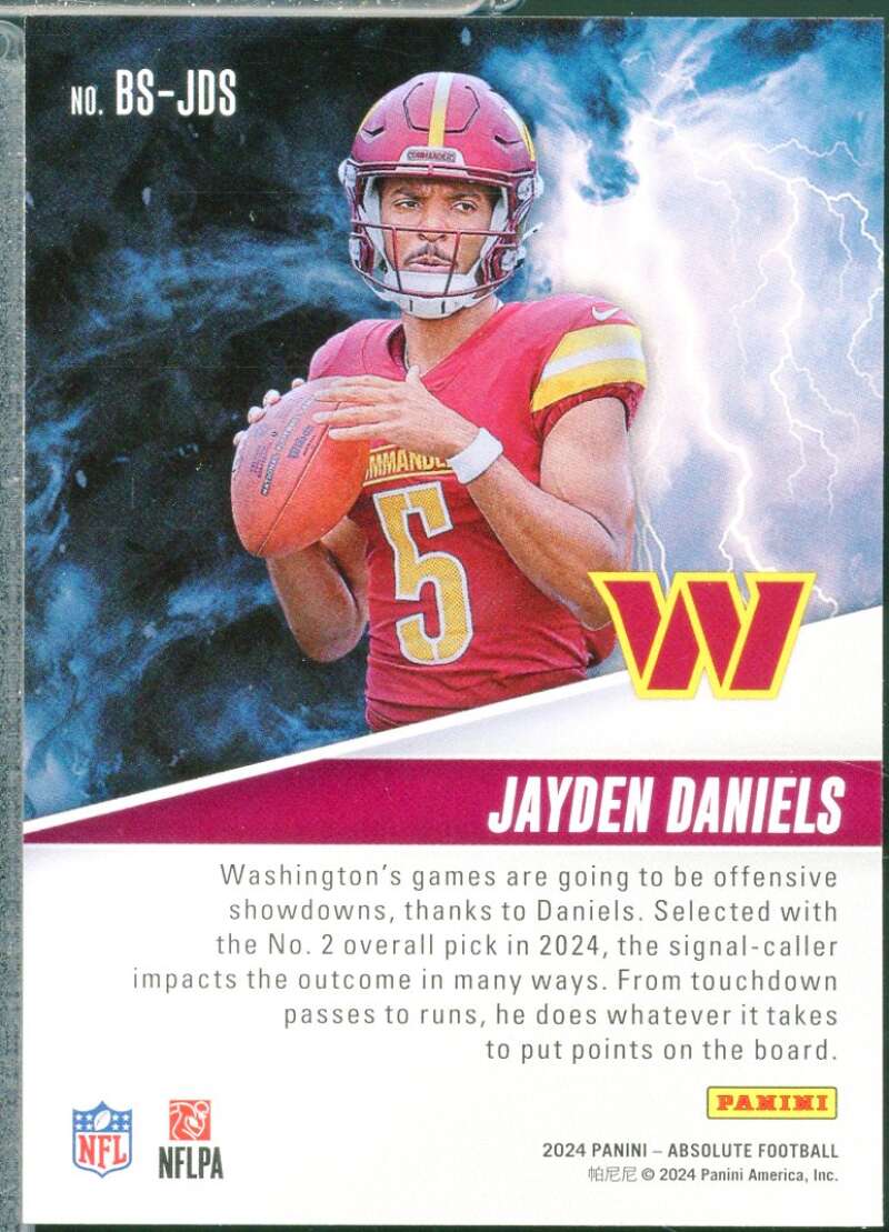 Jayden Daniels Rookie Card 2024 Absolute By Storm #2  Image 2