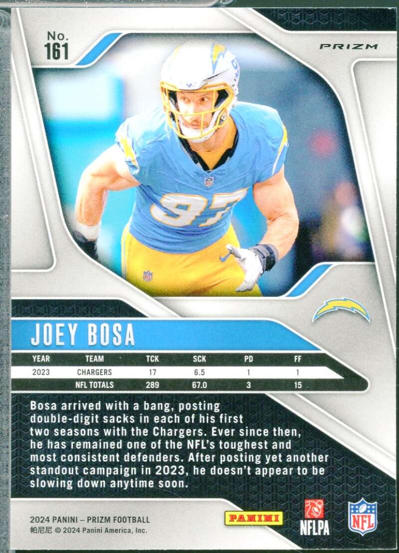 Joey Bosa Card 2024 Panini Prizm Prizms Black and White Checker #161  Image 2