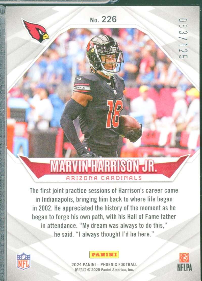 Marvin Harrison Jr. Rookie Card 2024 Panini Phoenix Bronze Fade /125 #226  Image 2
