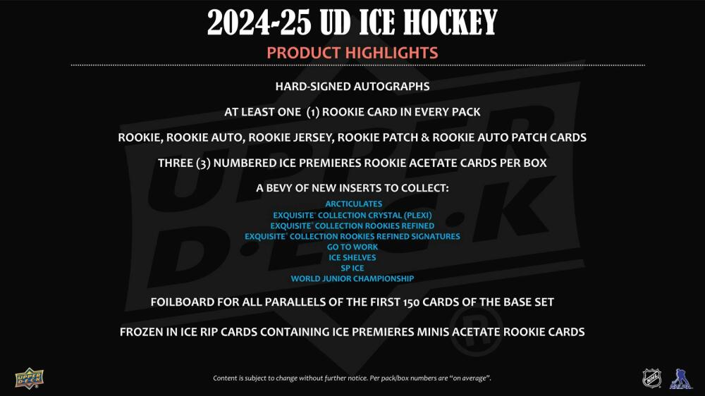 2024-25 Upper Deck Ice Hockey Hobby Box Image 3