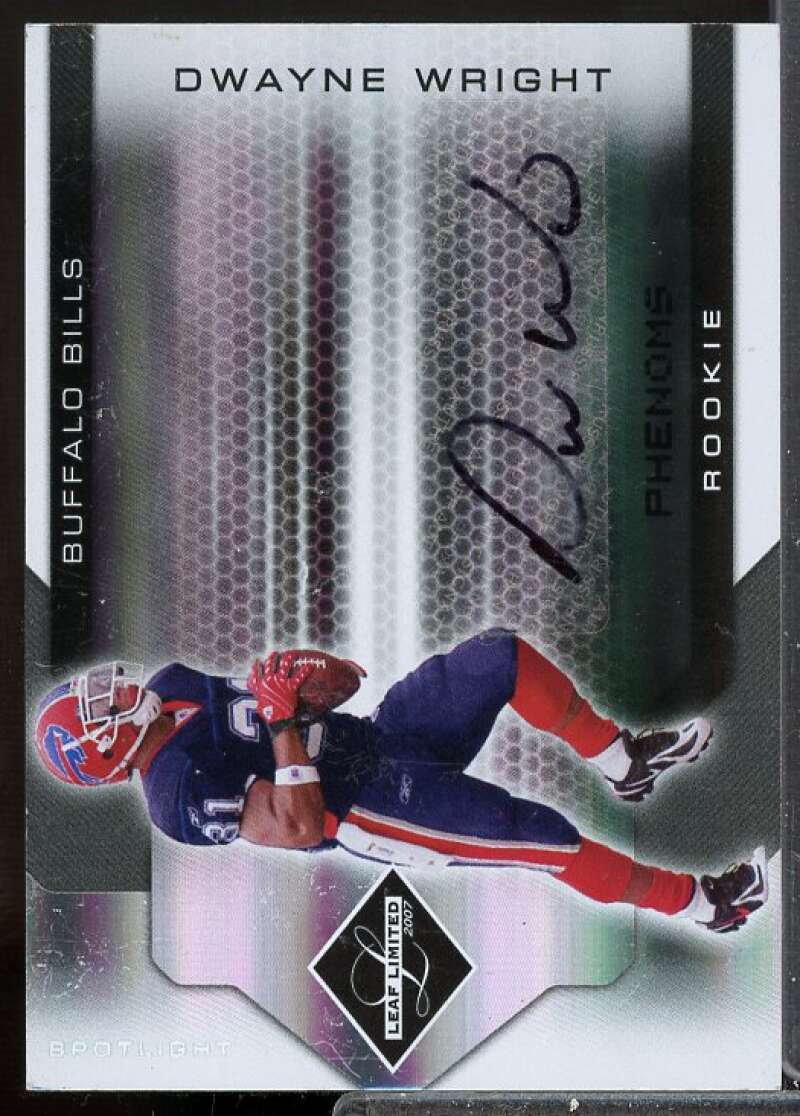 Dwayne Wright AU Card 2007 Leaf Limited Rookie Auto Silver Spotlight #316  Image 1