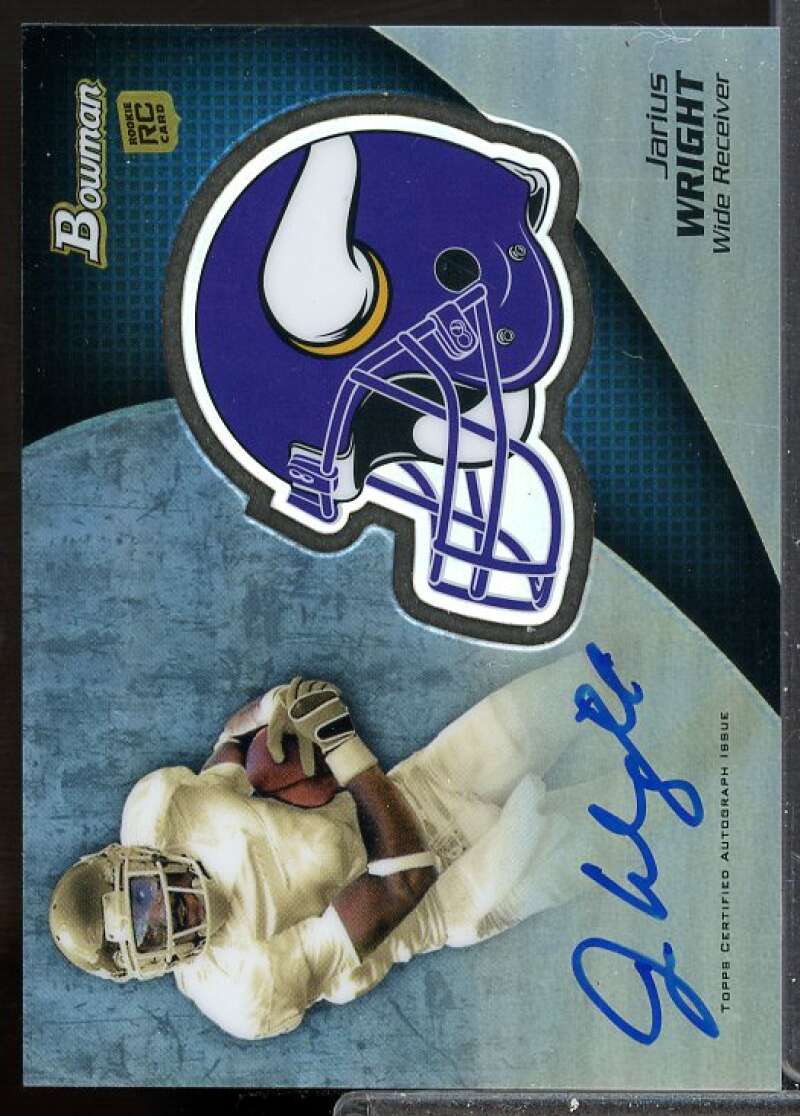 Jarius Wright Card 2012 Bowman Rookie Team Helmet Autographs #BCRAJWR  Image 1