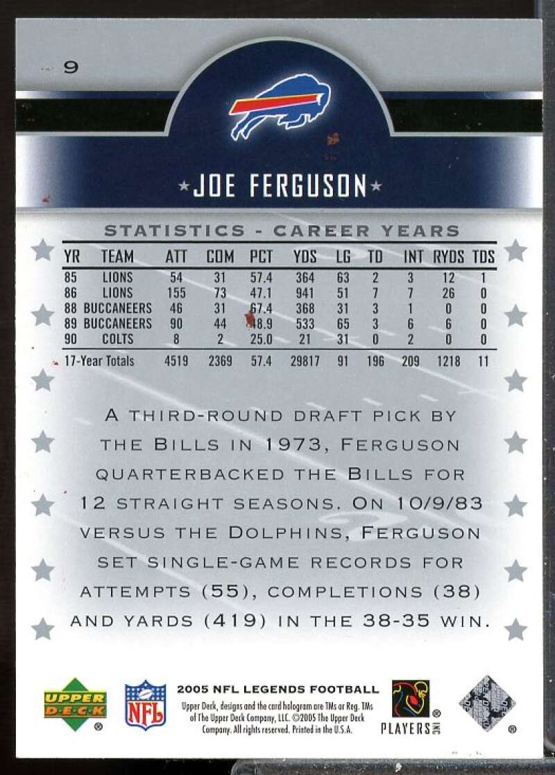 Joe Ferguson Card 2005 Upper Deck Legends Legendary Signatures #JF  Image 2