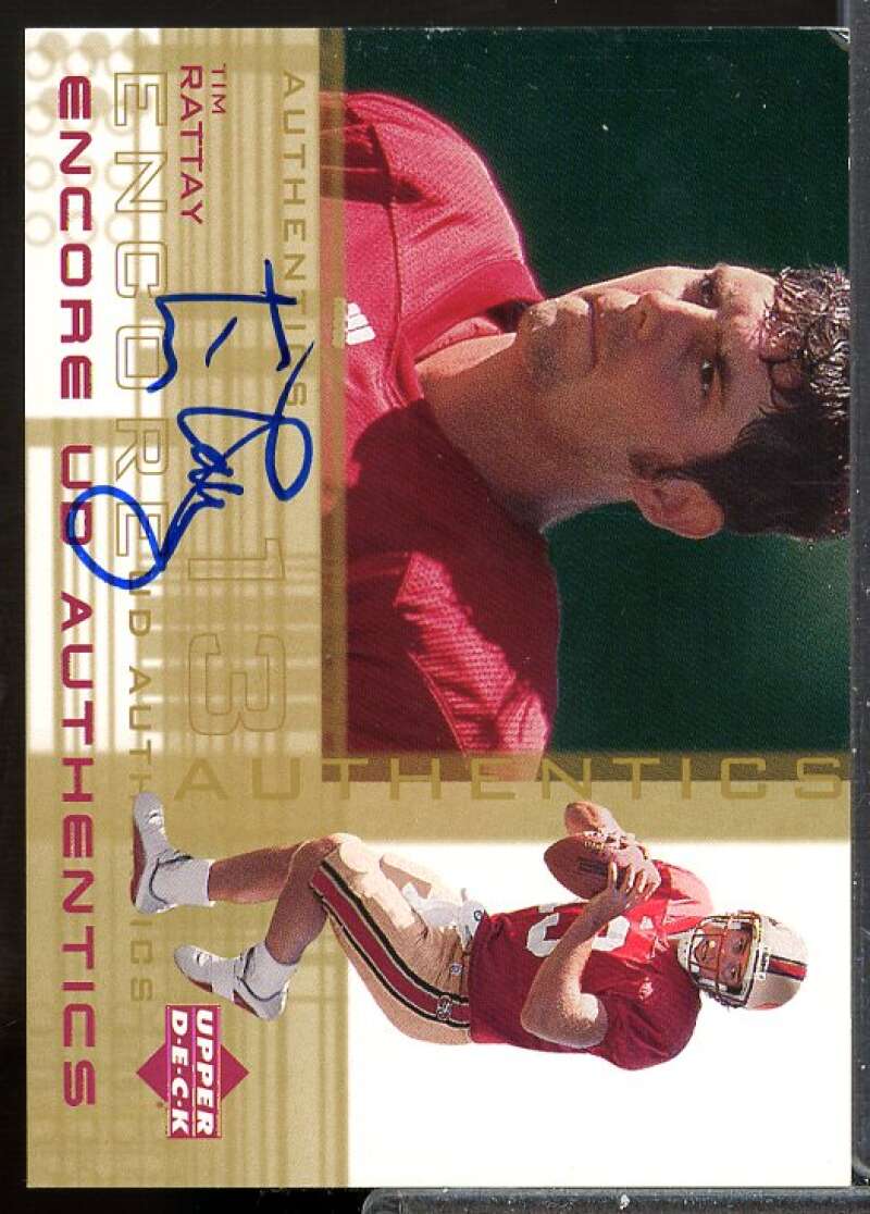 Tim Rattay Card 2000 Upper Deck Encore UD Authentics #TR  Image 1