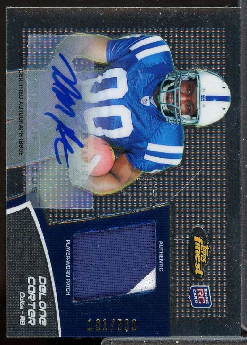 Delone Carter/599 Card 2011 Finest Rookie Patch Autographs #RAPDC  Image 1