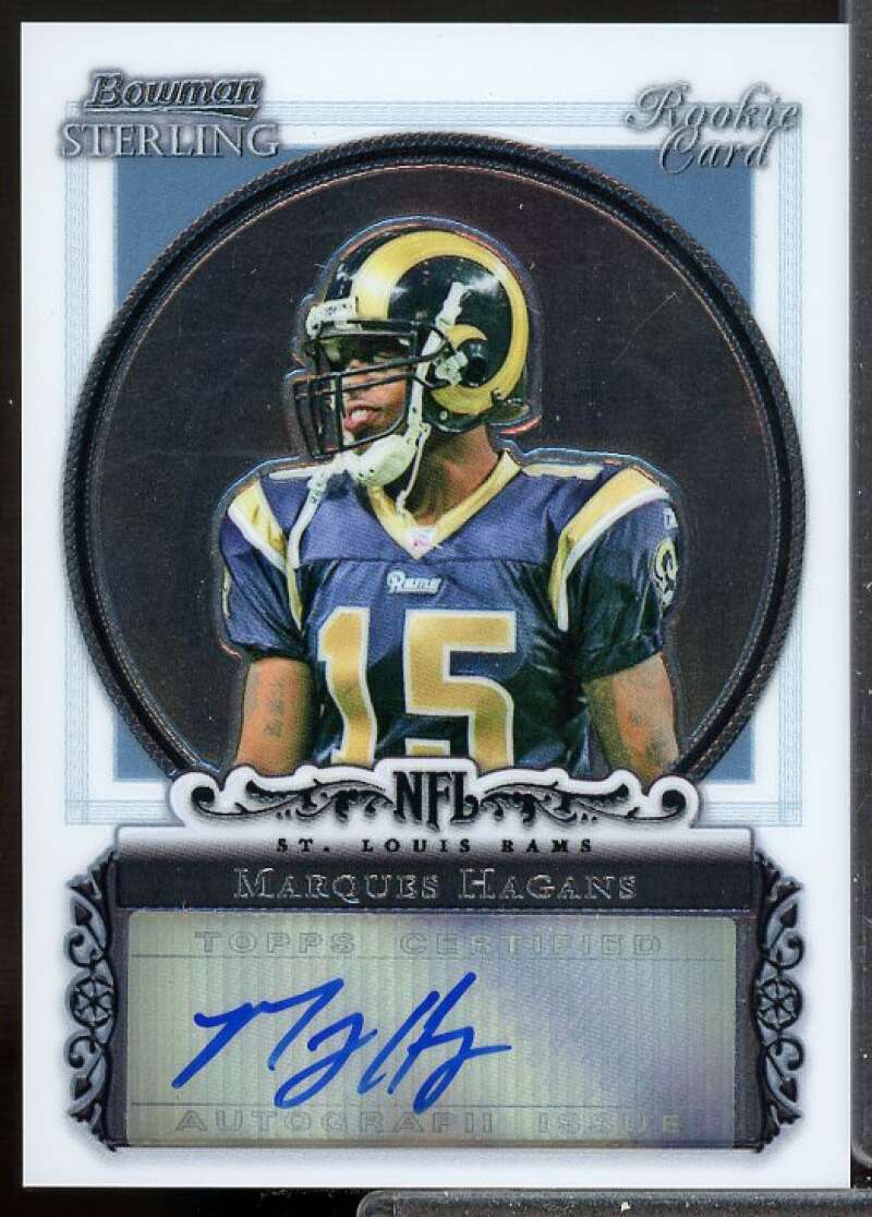 Marques Hagans AU RC Card 2006 Bowman Sterling Rookie Auto #MHA  Image 1