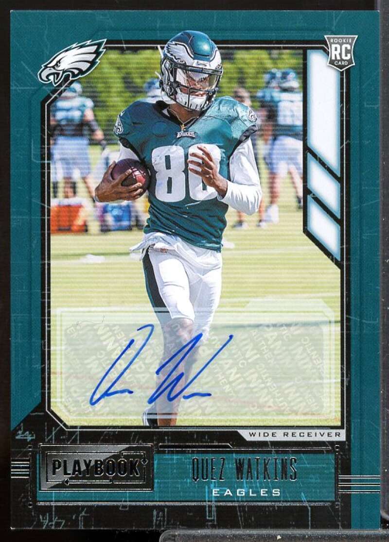 Quez Watkins Card 2020 Panini Playbook Rookies Signatures #194  Image 1