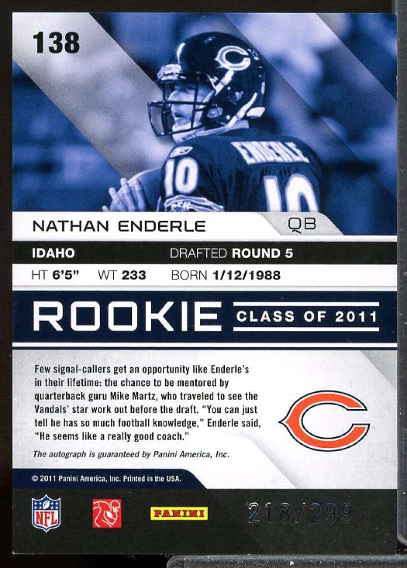 Nathan Enderle/299 2011 Absolute Memorabilia Spectrum Gold Rookie Auto #138  Image 2