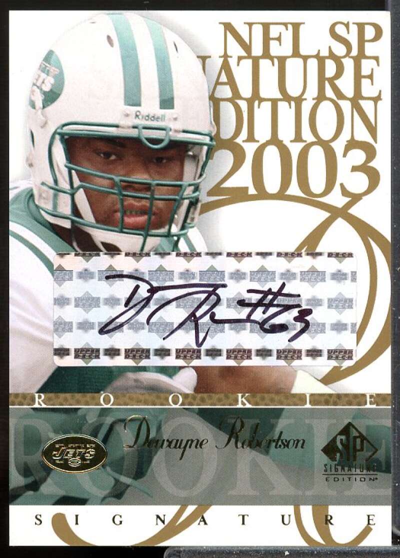 DeWayne Robertson Card 2003 SP Signature Autographs Black Ink #DR  Image 1