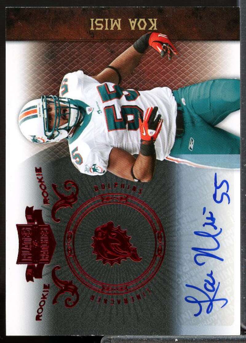 Koa Misi AU/249 RC Card 2010 Panini Plates and Patches Rookie Auto #162  Image 1