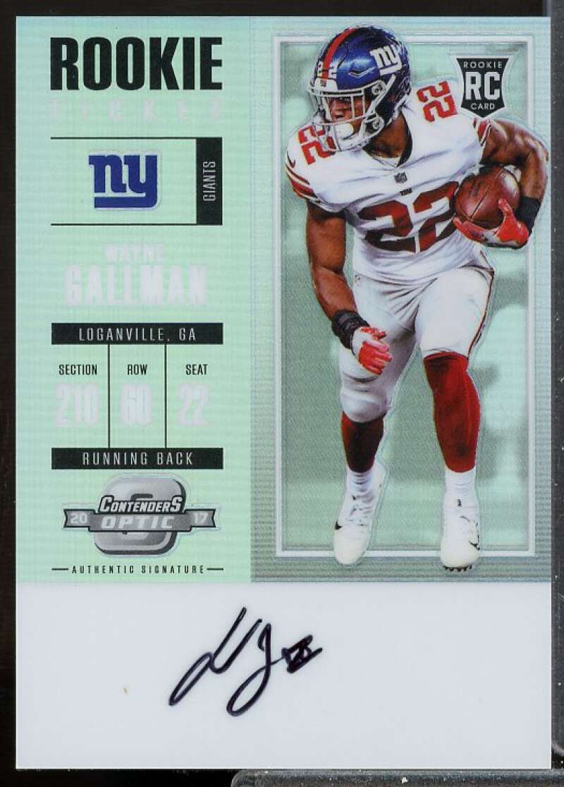 Wayne Gallman AU RC Card 2017 Panini Contenders Optic Rookie Auto #116  Image 1