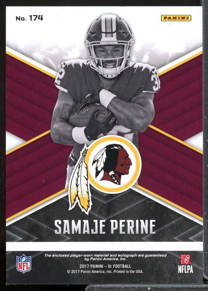 Samaje Perine /199 RC Card 2017 Panini XR Rookie Jersey Auto #174  Image 2