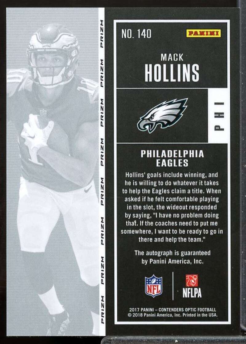 Mack Hollins AU RC Card 2017 Panini Contenders Optic Rookie Auto #140  Image 2