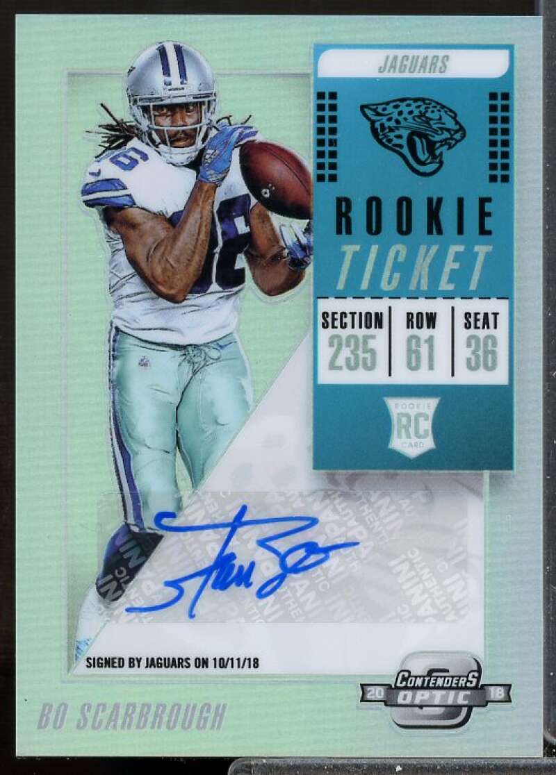 Bo Scarbrough AU RC Card 2018 Panini Contenders Optic Rookie Auto #171  Image 1