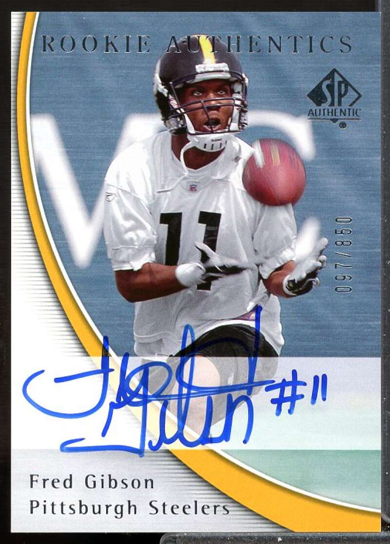 Fred Gibson AU RC Card 2005 SP Authentic Rookie Auto #203  Image 1
