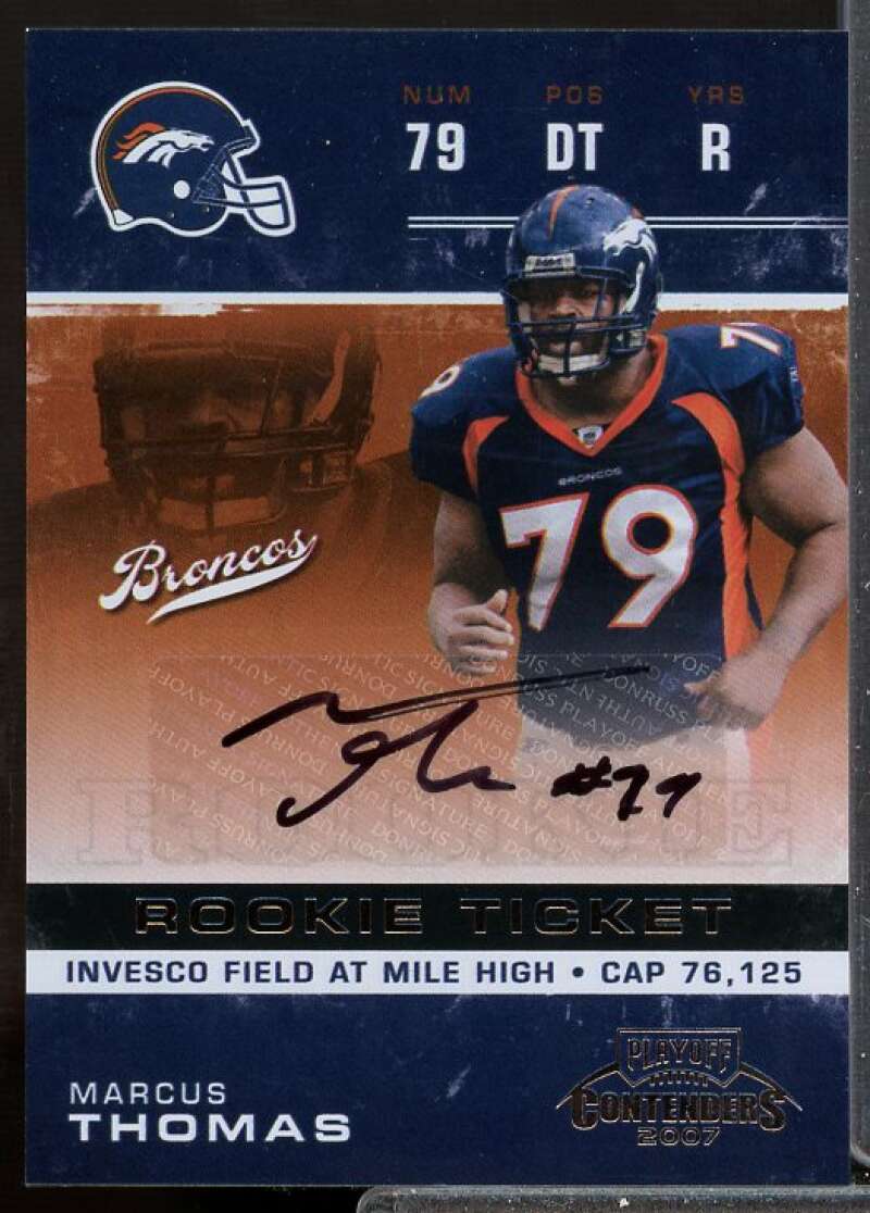 Marcus Thomas AU RC Card 2007 Playoff Contenders Rookie Auto #193  Image 1