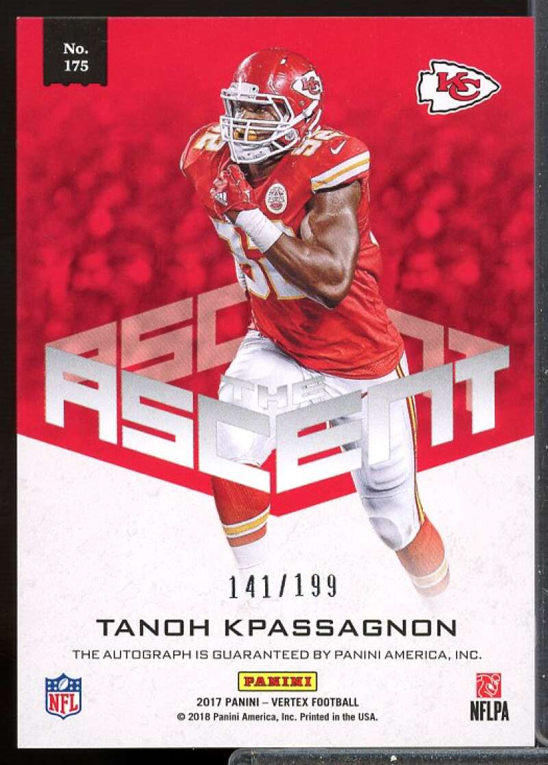 Tanoh Kpassagnon AU/199 RC Card 2017 Panini Vertex Ascent Rookie Auto #175  Image 2