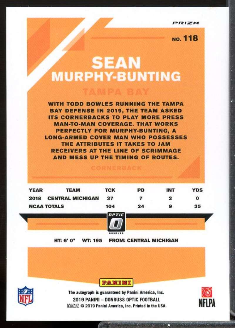 Sean Murphy-Bunting Card 2019 Donruss Optic Rookies Autographs Bronze #118  Image 2