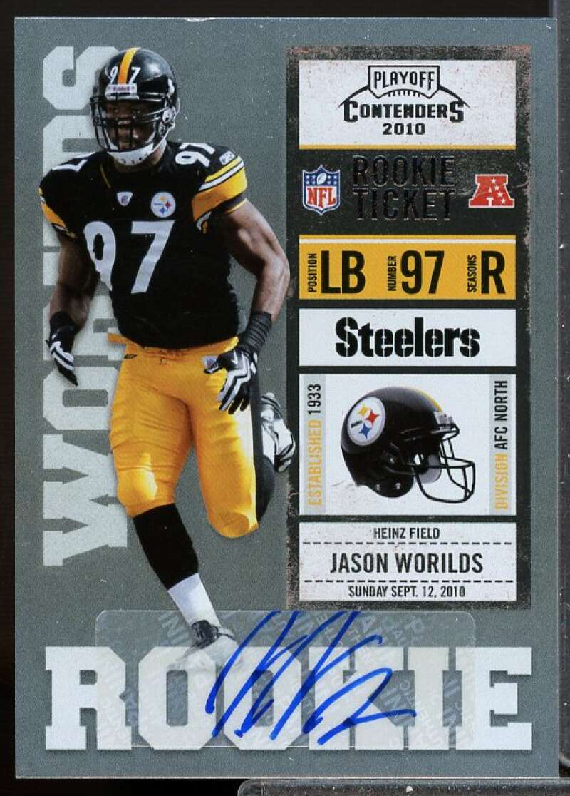 Jason Worilds AU RC Card 2010 Playoff Contenders Rookie Auto #145  Image 1