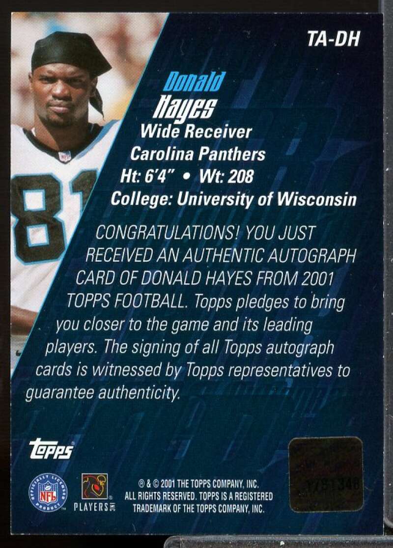 Donald Hayes 4 Card 2001 Topps Autographs #TADH  Image 2