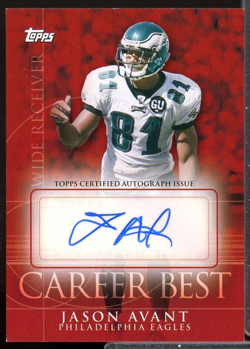 Jason Avant B Card 2009 Topps Career Best Autographs #JA2  Image 1