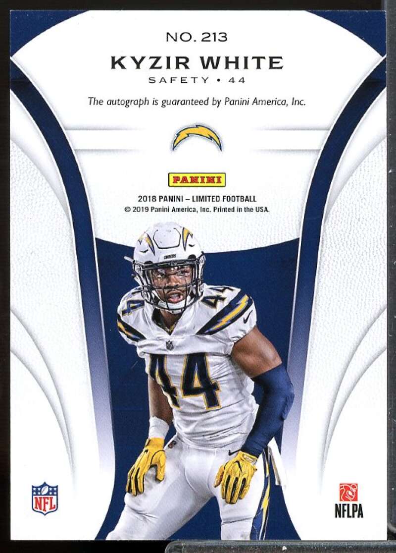 Kyzir White AU/149 RC Card 2018 Limited Rookie Auto #213  Image 2