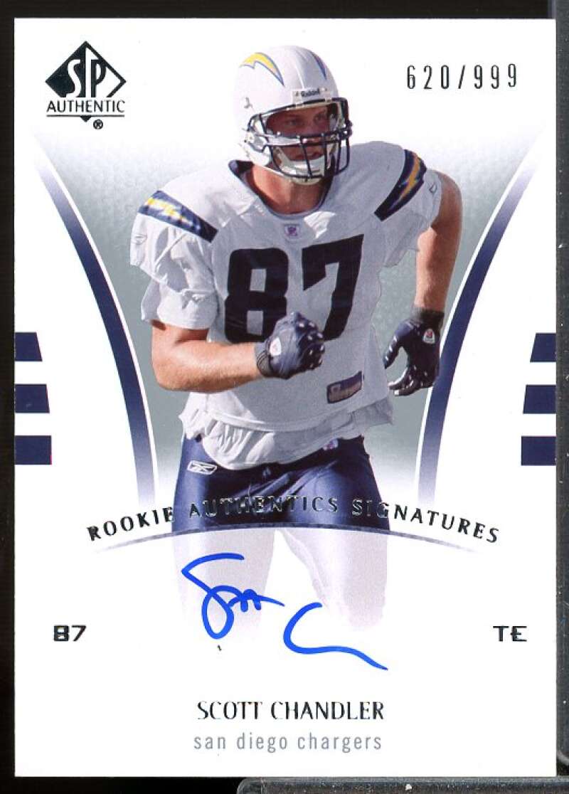 Scott Chandler AU RC Card 2007 SP Authentic Rookie Auto #237  Image 1