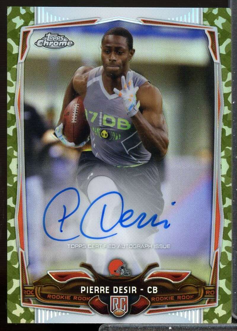 Pierre Desir Card 2014 Topps Chrome Rookie Autographs Camo Refractors #189  Image 1