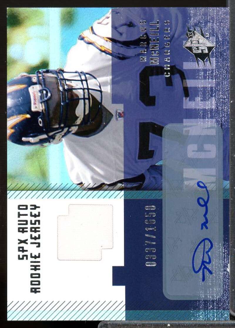 Marcus McNeill RC Card 2006 SPx Rookie Jersey Auto #192  Image 1
