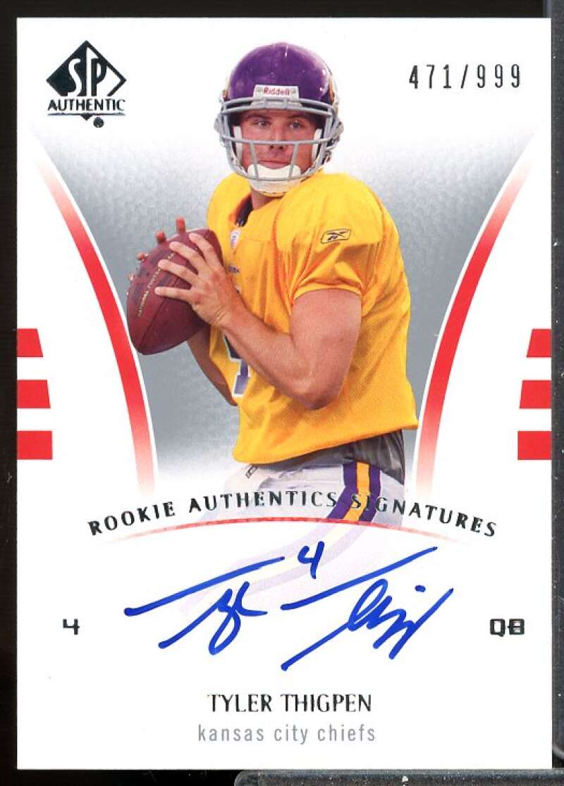 Tyler Thigpen AU RC Card 2007 SP Authentic Rookie Auto #239  Image 1