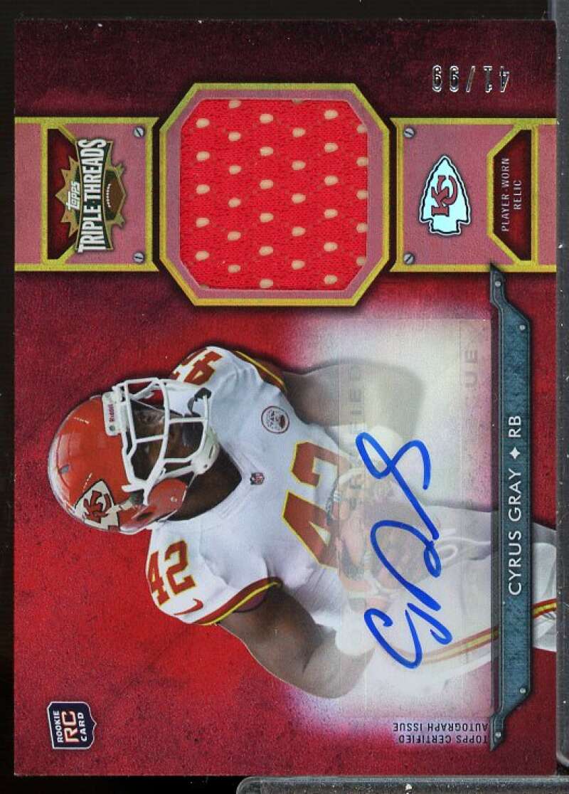 Cyrus Gray Card 2012 Topps Triple Threads Rookies Autographed Relics #TTRAR58  Image 1